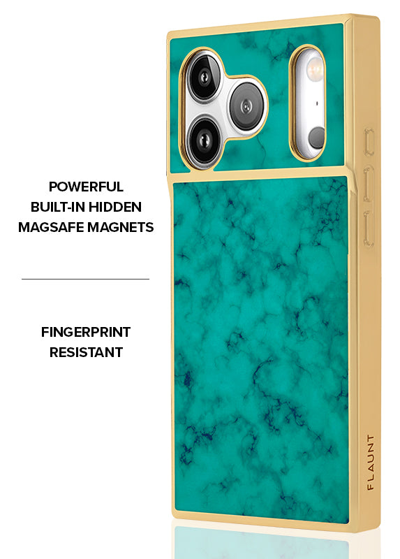 Elite Collection - SQUARE® Gilded Turquoise iPhone Case