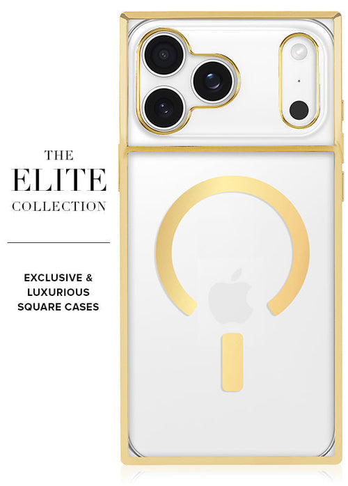 Elite Collection - SQUARE® Gilded Crystal Clear Gold iPhone Case