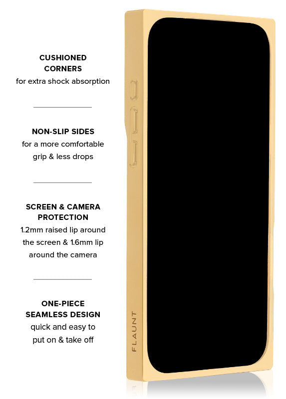 Elite Collection - SQUARE® Gilded Gold Faux Croc iPhone Case