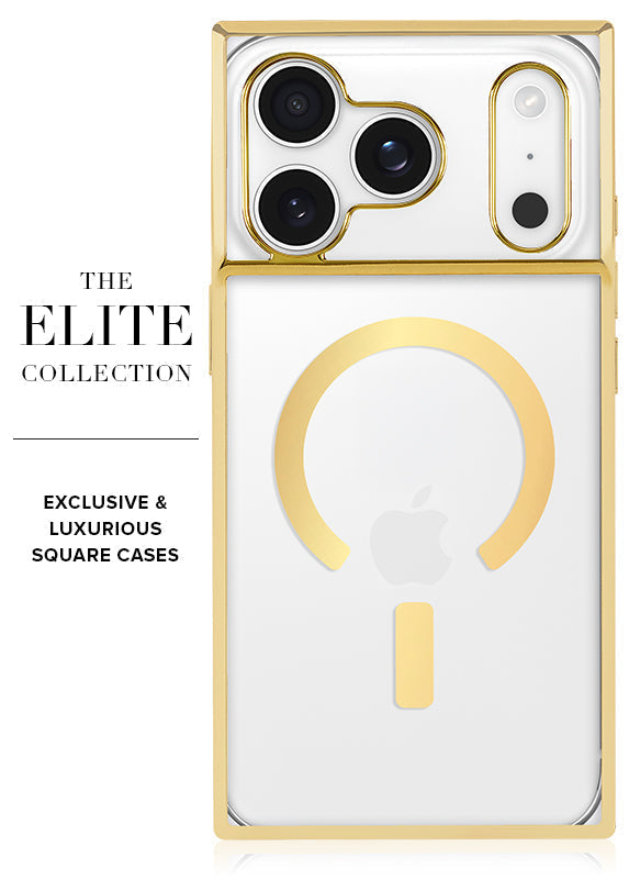 Elite Collection - SQUARE® Gilded Crystal Clear Gold iPhone Case