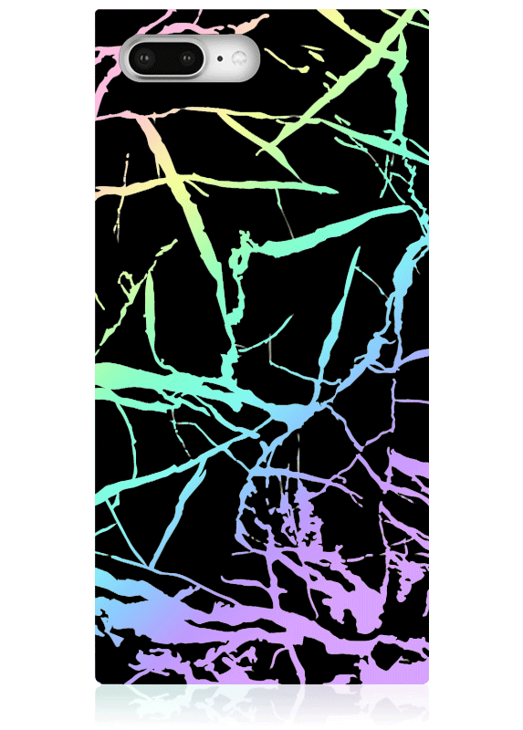 SQUARE® Holographic Black Marble iPhone Case