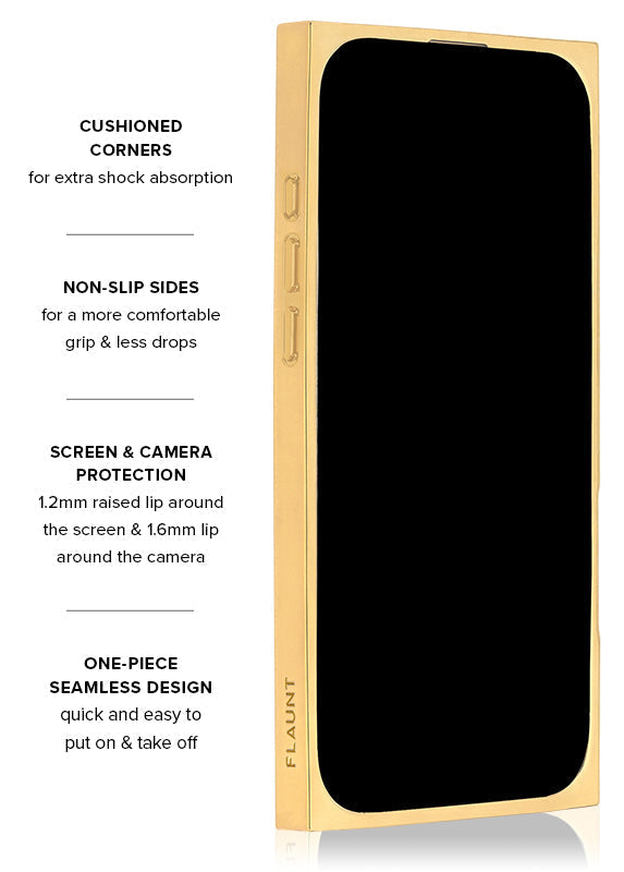 Elite Collection - SQUARE® Gilded Crystal Clear Gold iPhone Case