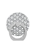 Silver Metallic Snakeskin Faux Leather Adhesive Phone Ring Stand