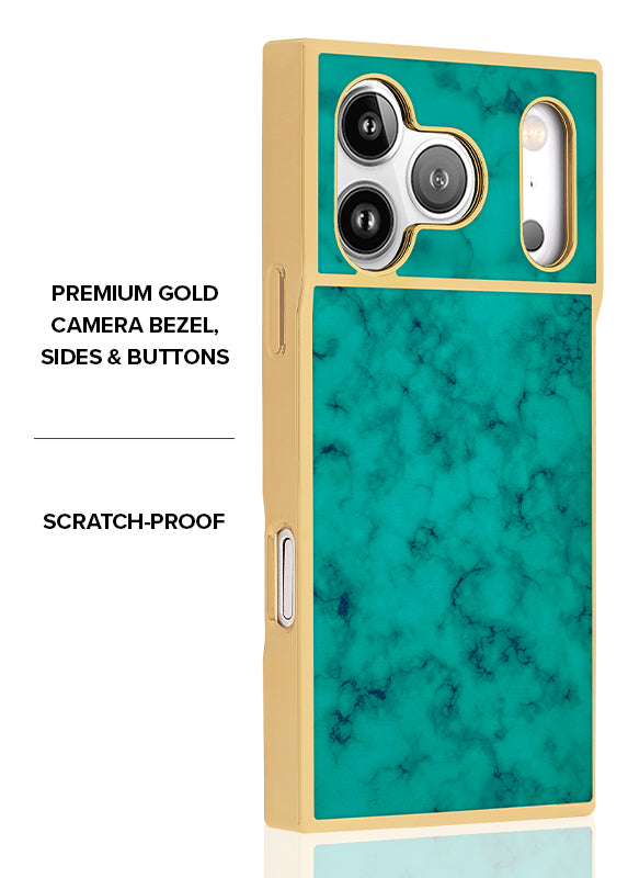 Elite Collection - SQUARE® Gilded Turquoise iPhone Case