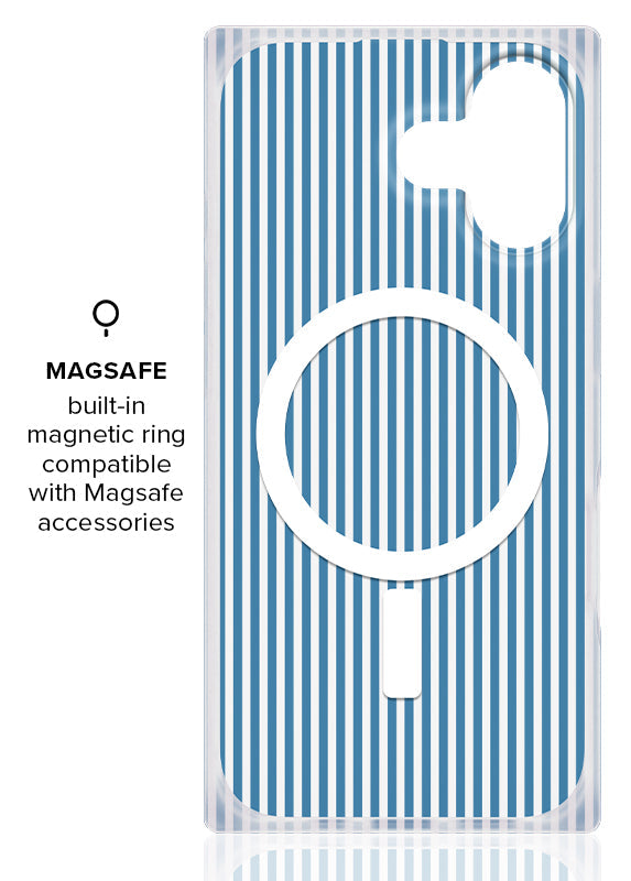 SQUARE® Blue & White Oxford Stripe iPhone Case