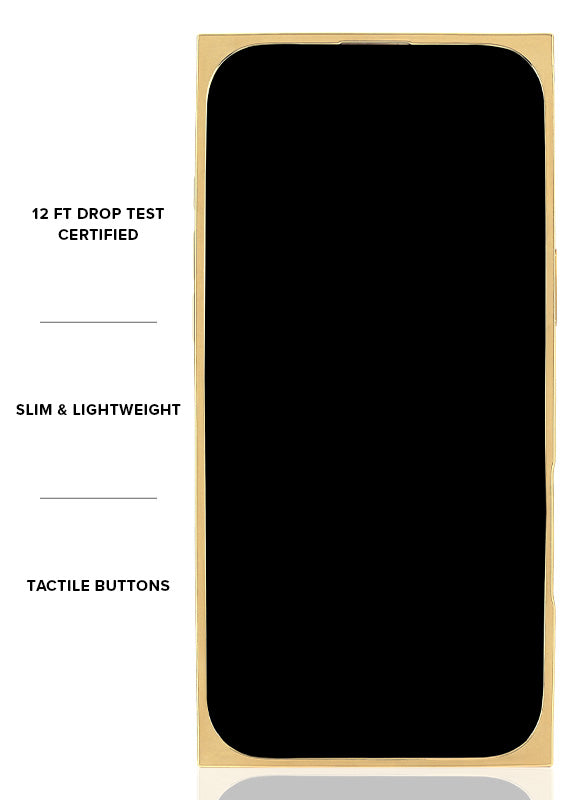 Elite Collection - SQUARE® Gold Metallic Embellished Faux Pearl iPhone Case (Not MagSafe Compatible)