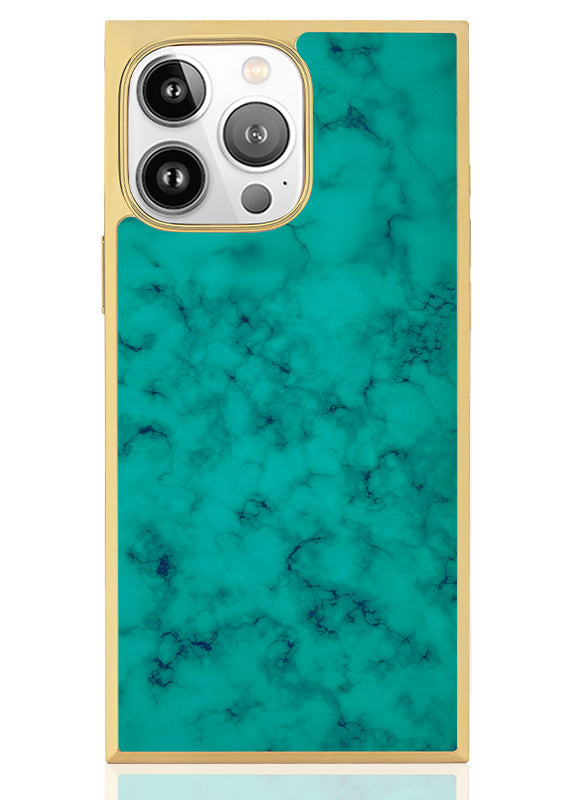 Elite Collection - SQUARE® Gilded Turquoise iPhone Case